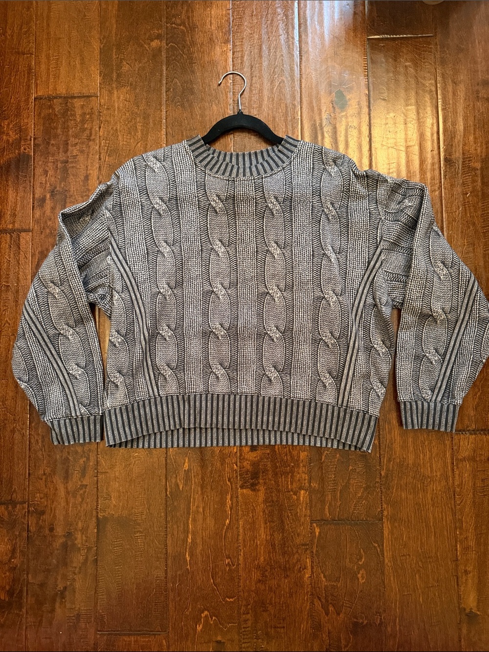 Rag & Bone charcoal Miramar Cable knit Pullover